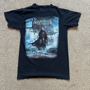 2013 Assassins Creed IV T-Shirt Mens Size Medium Black Flag Video Game Promo
